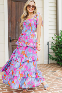 Leaning Into Good Blue Floral Midi Dress
