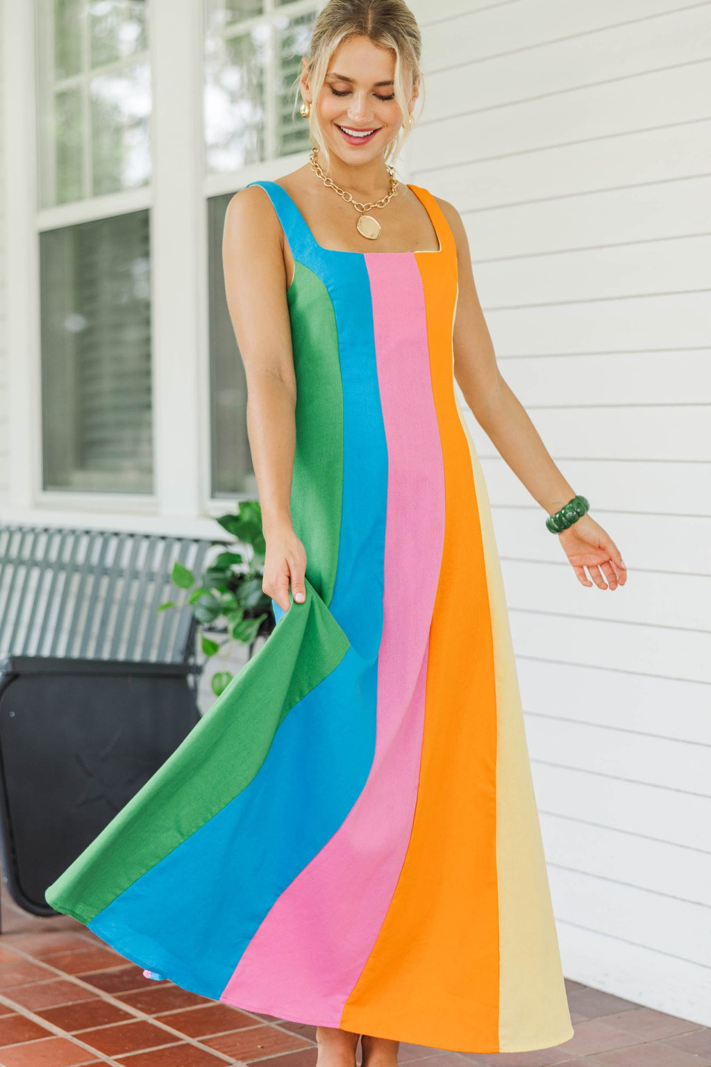 Those Were The Days Multicolor Striped Midi Dress – Shop the Mint