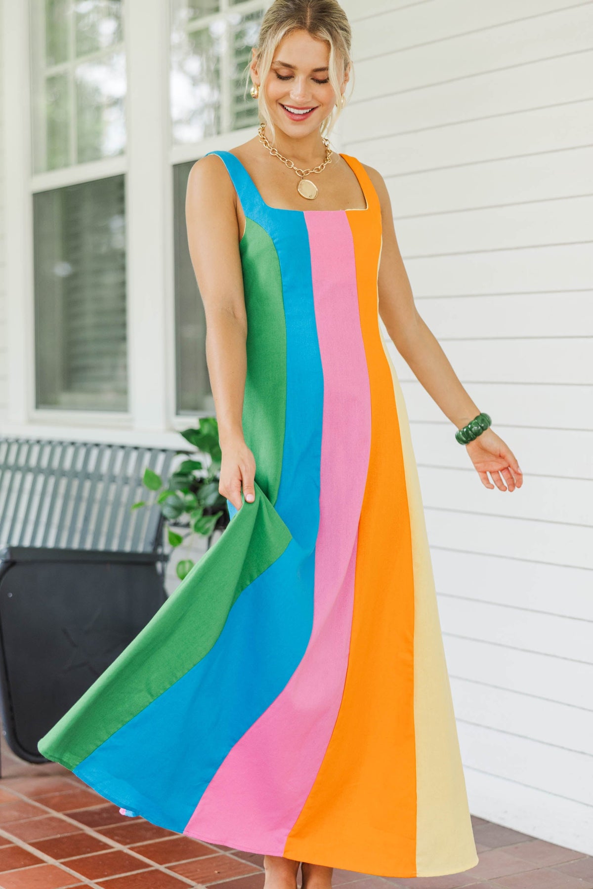 Those Were The Days Multicolor Striped Midi Dress – Shop the Mint
