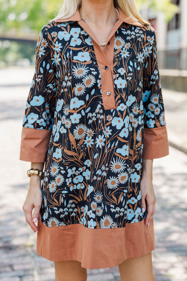 The Inside Scoop Navy Floral Dress