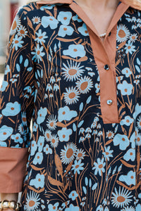 The Inside Scoop Navy Floral Dress