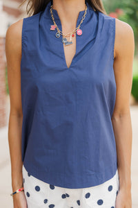 Makes You Happy Navy Blue Blouse