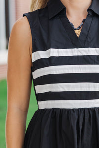 Open Air Black Striped Dress