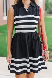 Open Air Black Striped Dress