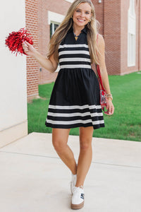 Open Air Black Striped Dress