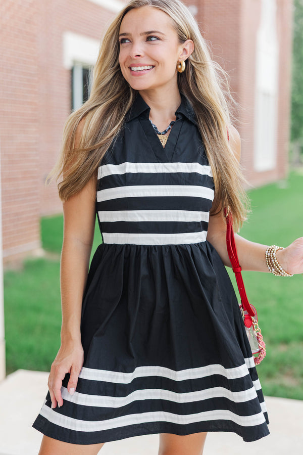 Open Air Black Striped Dress