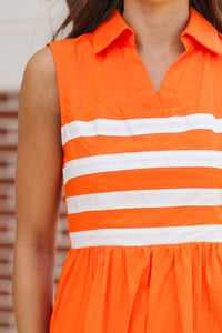 Open Air Orange Striped Dress