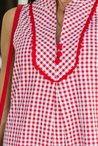 Can't Keep Up Red Gingham Dress