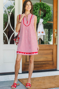 Can't Keep Up Red Gingham Dress