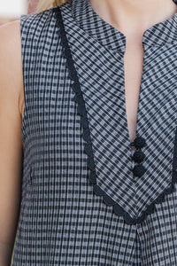 Can't Keep Up Black Gingham Dress