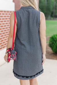 Can't Keep Up Black Gingham Dress