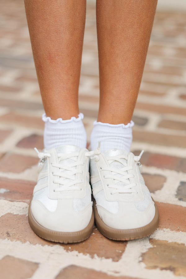 Girls: She Walks The Walk White Sneakers
