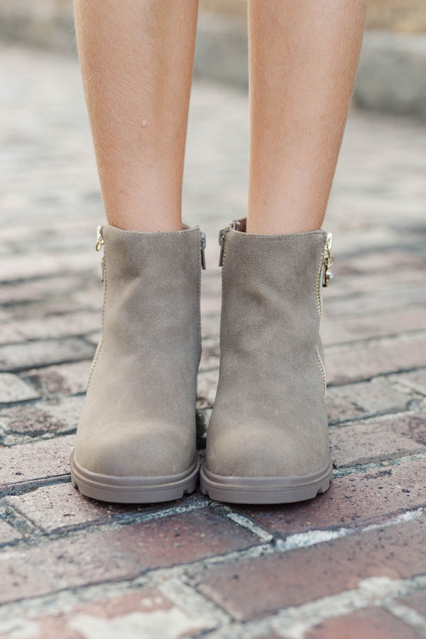 Girls: Current Issue Taupe Booties