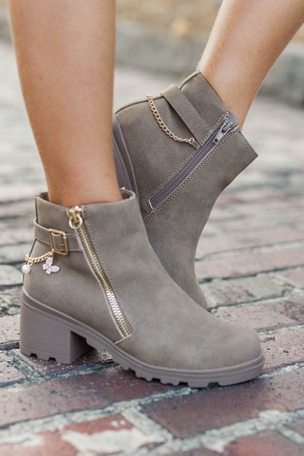 Girls: Current Issue Taupe Booties