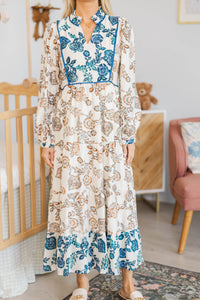 NURSING COLLECTION: Gathered Memories Brown Floral Midi Dress