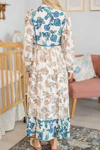 NURSING COLLECTION: Gathered Memories Brown Floral Midi Dress