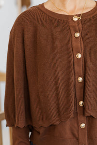 NURSING COLLECTION: Wrapped in Style Brown Cape Sweater