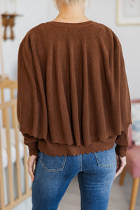 NURSING COLLECTION: Wrapped in Style Brown Cape Sweater