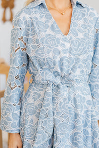 NURSING COLLECTION: About Time Blue Eyelet Midi Dress
