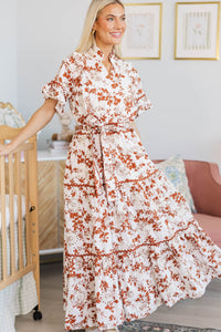 NURSING COLLECTION: The Victorious Rust Eyelet Maxi Dress