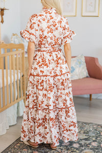 NURSING COLLECTION: The Victorious Rust Eyelet Maxi Dress