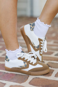 Girls: Run The World Brown Leopard Sneakers