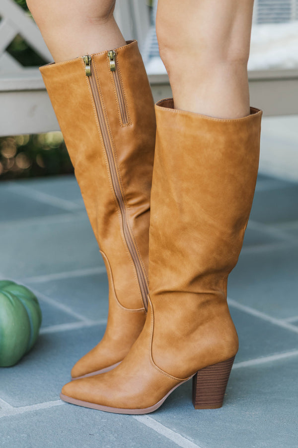Treat Yourself Camel Tall Boots