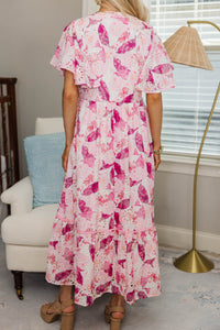 NURSING COLLECTION: Delicate Daze Pink Eyelet Midi Dress