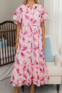 NURSING COLLECTION: Delicate Daze Pink Eyelet Midi Dress
