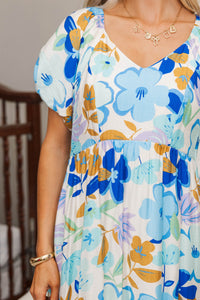 NURSING COLLECTION: Falling In Love Blue Floral Maxi Dress