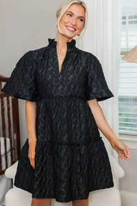 NURSING COLLECTION: Feeling Your Best Black Textured Dress