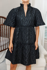NURSING COLLECTION: Feeling Your Best Black Textured Dress