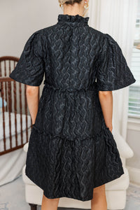 NURSING COLLECTION: Feeling Your Best Black Textured Dress
