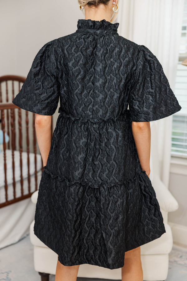 NURSING COLLECTION: Feeling Your Best Black Textured Dress