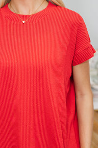 NURSING COLLECTION: Catch On Red Striped Ribbed Top