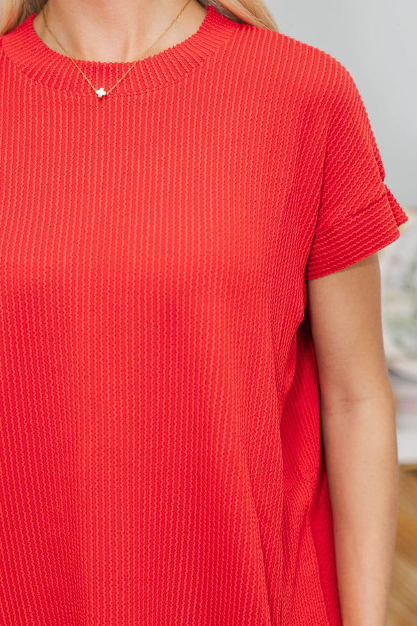 NURSING COLLECTION: Catch On Red Striped Ribbed Top