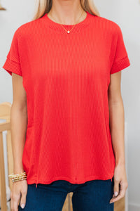 NURSING COLLECTION: Catch On Red Striped Ribbed Top