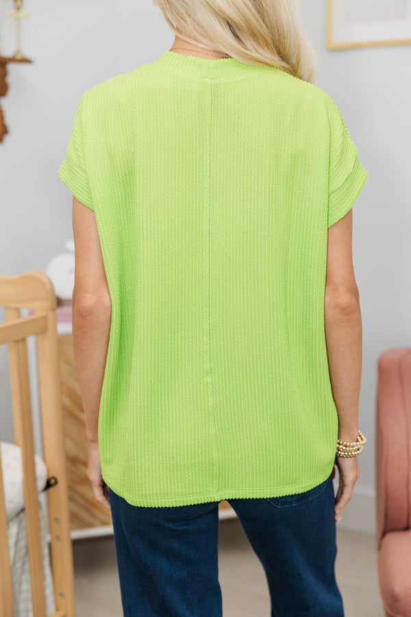 NURSING COLLECTION: Catch On Chartreuse Ribbed Top