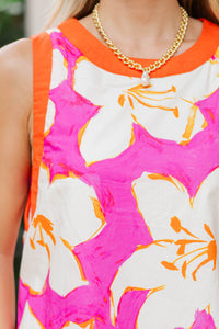 Worth Every Moment Pink Large Floral Dress
