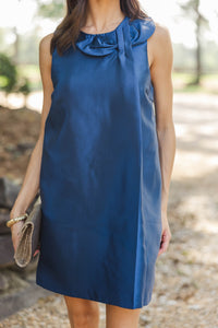 Press Preview Navy Bow Dress
