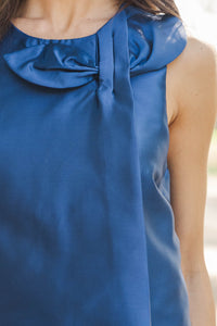 Press Preview Navy Bow Dress