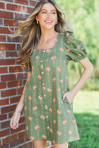 Good Measure Olive Ditsy Floral Dress