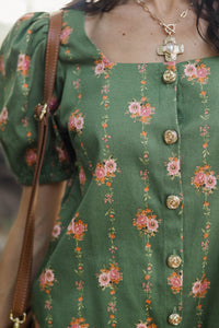 Good Measure Olive Ditsy Floral Dress