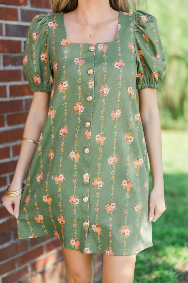 Good Measure Olive Ditsy Floral Dress