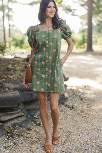 Good Measure Olive Ditsy Floral Dress