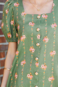Good Measure Olive Ditsy Floral Dress