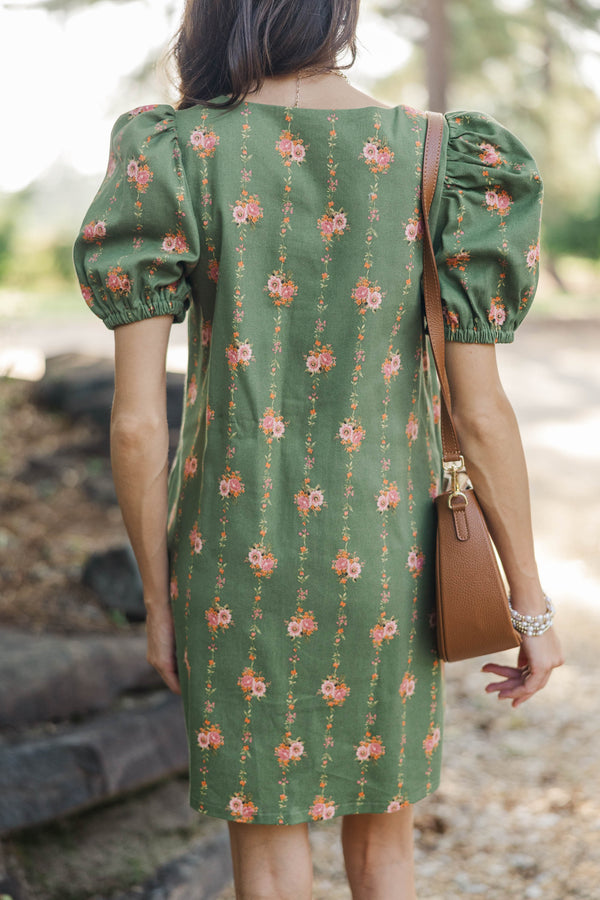 Good Measure Olive Ditsy Floral Dress