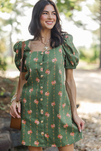 Good Measure Olive Ditsy Floral Dress
