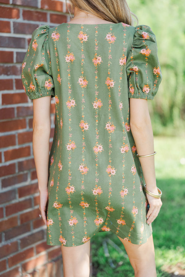 Good Measure Olive Ditsy Floral Dress