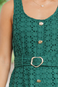Couldn't Be Sweeter Emerald Eyelet Midi Dress